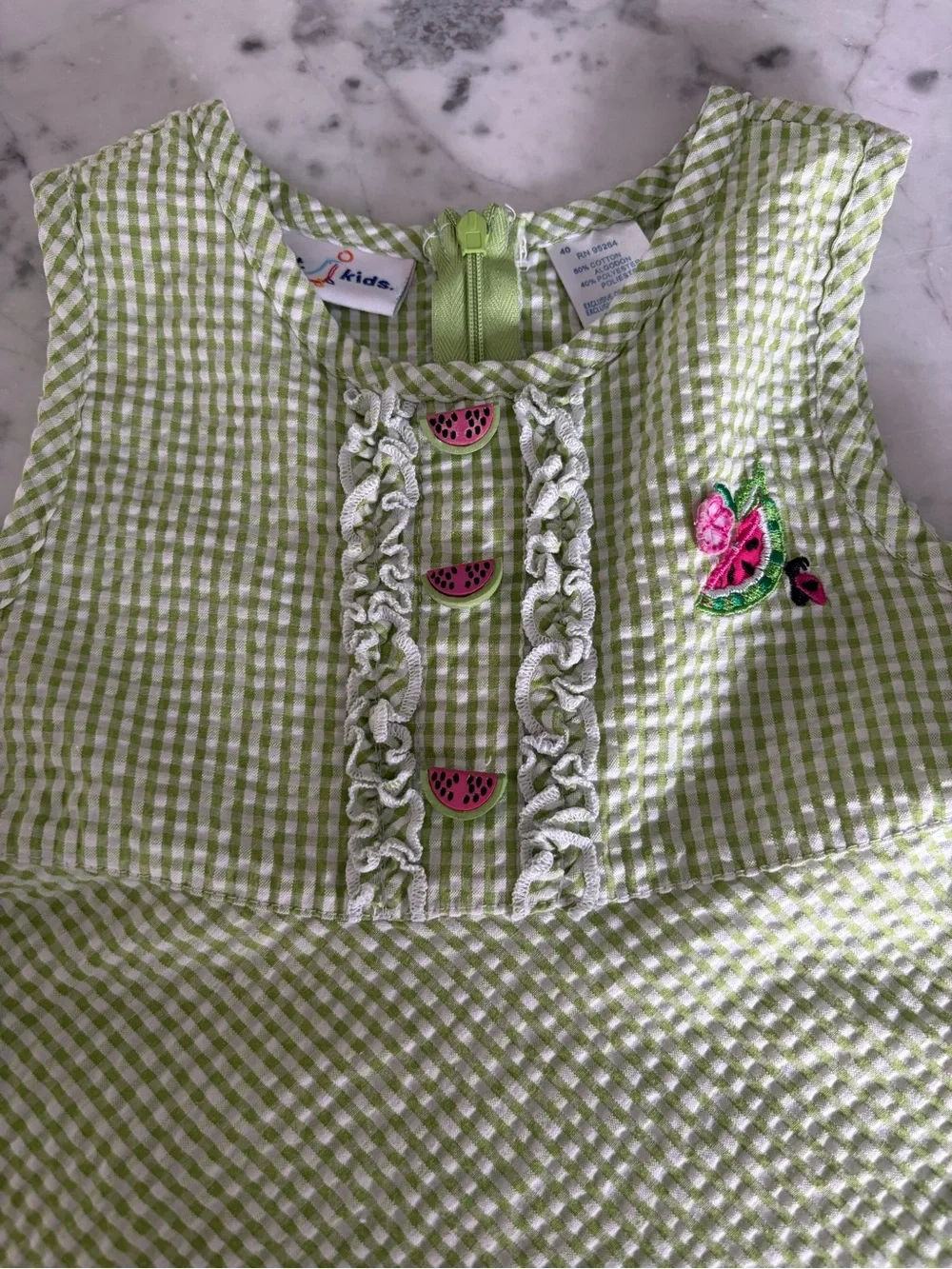 Vintage 00s Toddler Girls Seersucker Dress (4T)